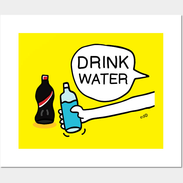 Drink Water Wall Art by Happy Sketchy